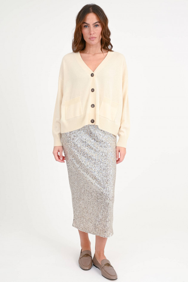 Repeat Cashmere-Cardigan in Vanille