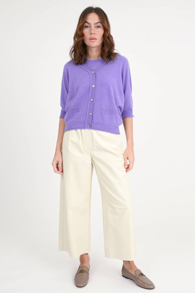 Repeat Cashmere-Cardigan mit 3/4 Arm in Violett