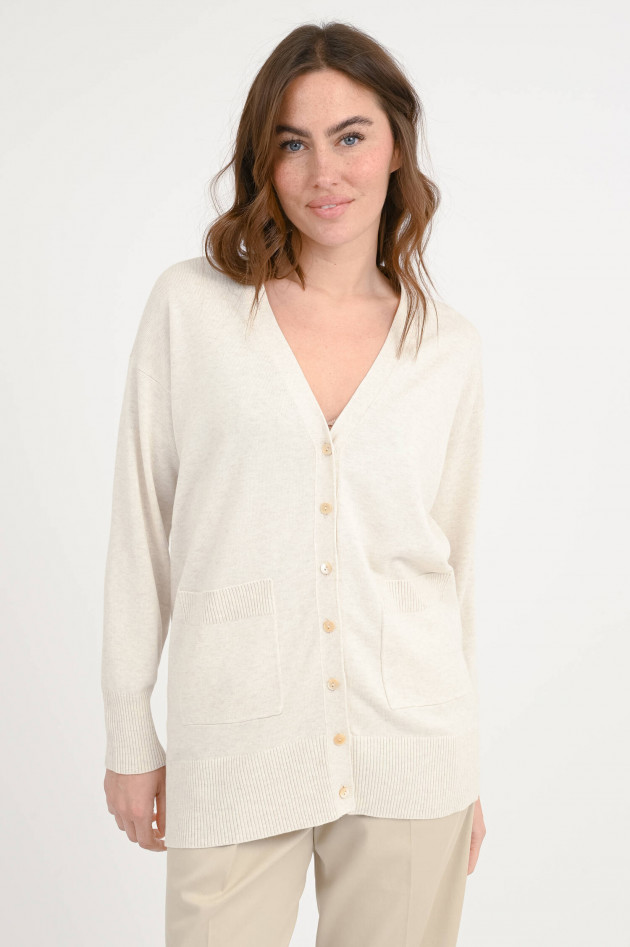 Repeat Cardigan aus Baumwoll-Mix in Ivory