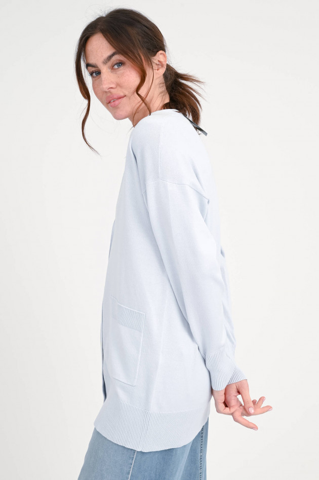 Repeat Baumwoll-Mix Cardigan in Hellblau