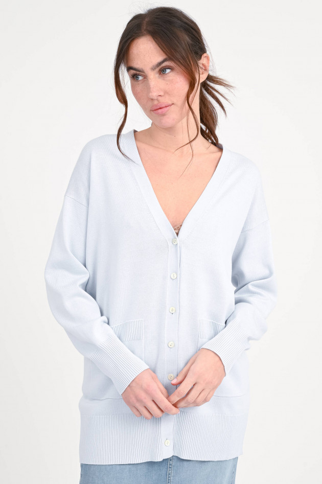 Repeat Baumwoll-Mix Cardigan in Hellblau