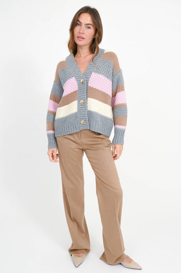 Repeat Strickjacke aus Woll-Cashmere-Mix in Candy Stripe