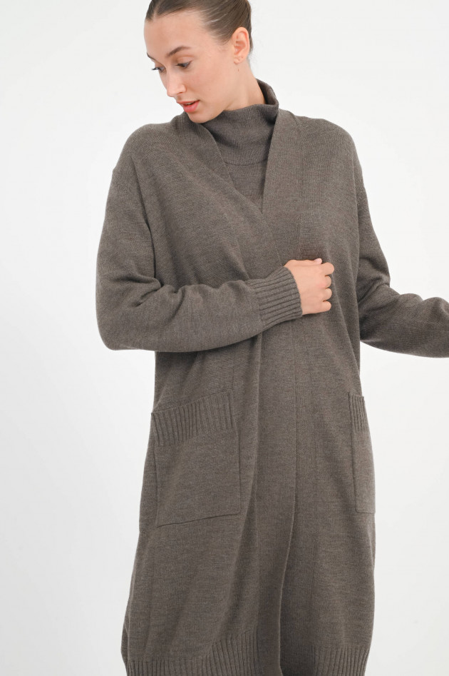 Repeat Maxi-Merino-Cardigan in Cacao