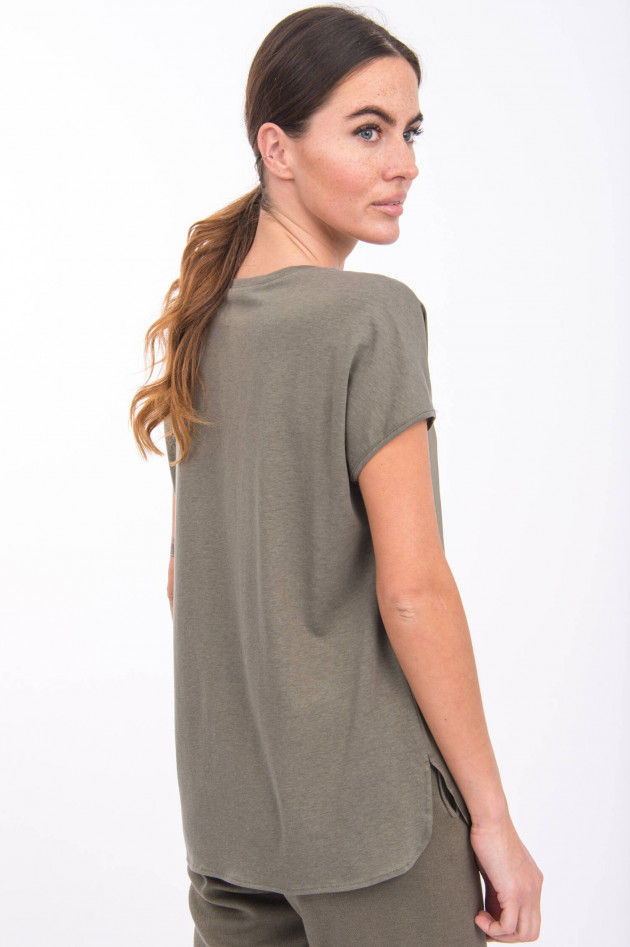 Repeat Shirt aus Seiden-Mix in Khaki