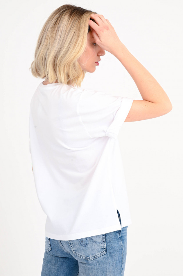 Repeat T-Shirt mit fixiertem Umschlag in Weiß