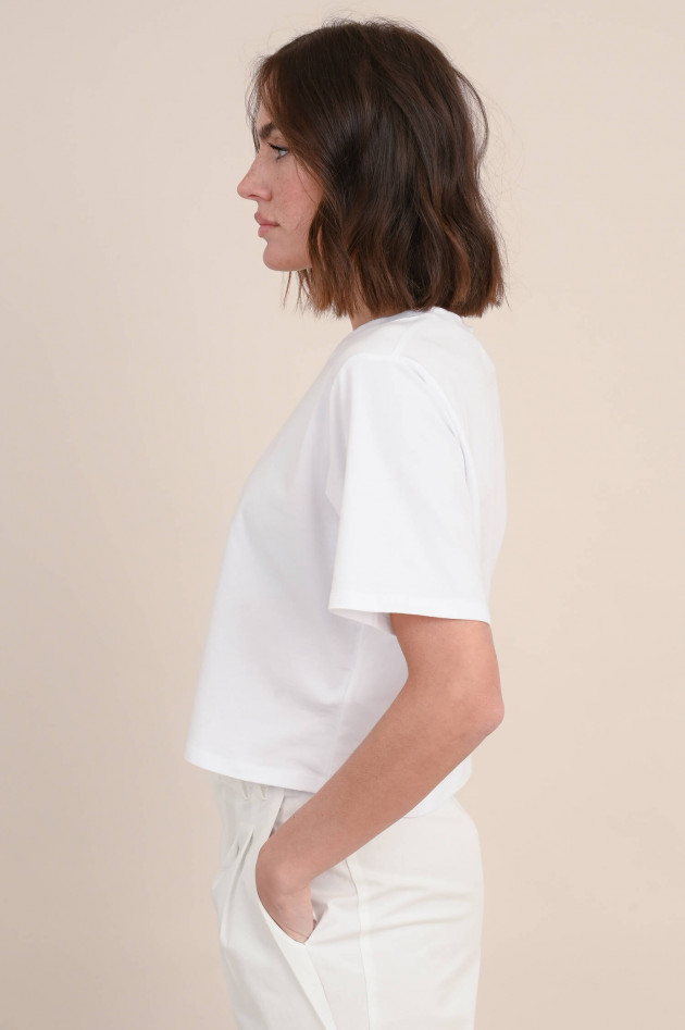 Repeat Cropped T-Shirt in Weiß