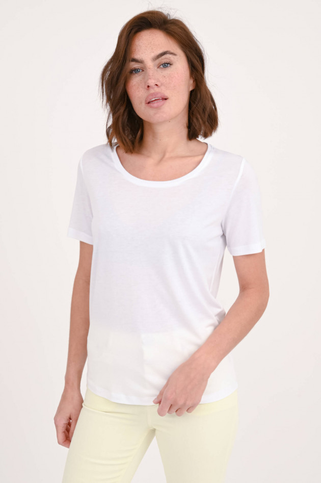 Repeat T-shirt aus Baumwoll-Mix in Weiß