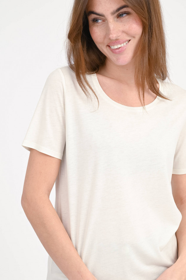Repeat T-Shirt aus Baumwoll-Mix in Creme