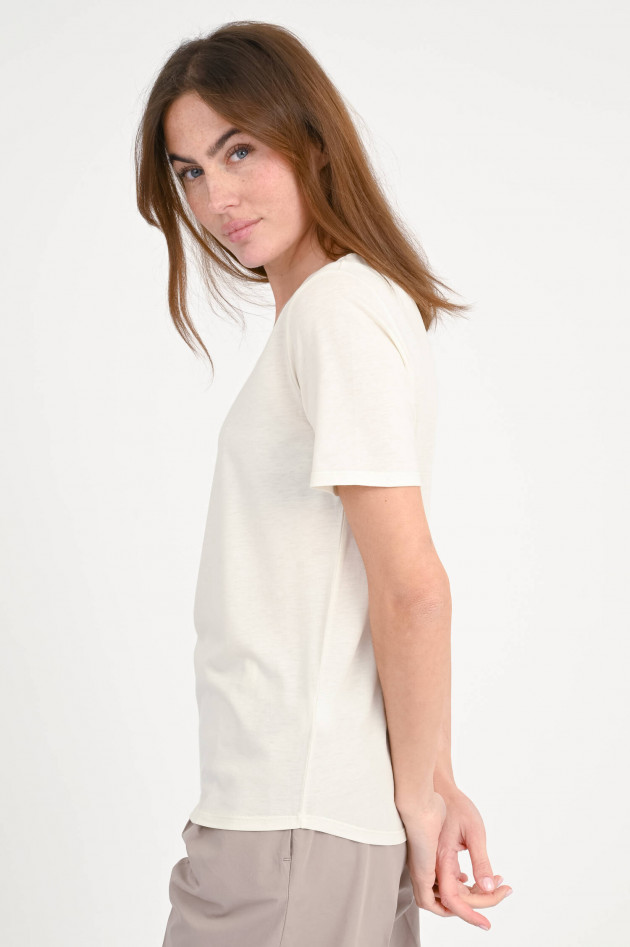 Repeat T-Shirt aus Baumwoll-Mix in Creme