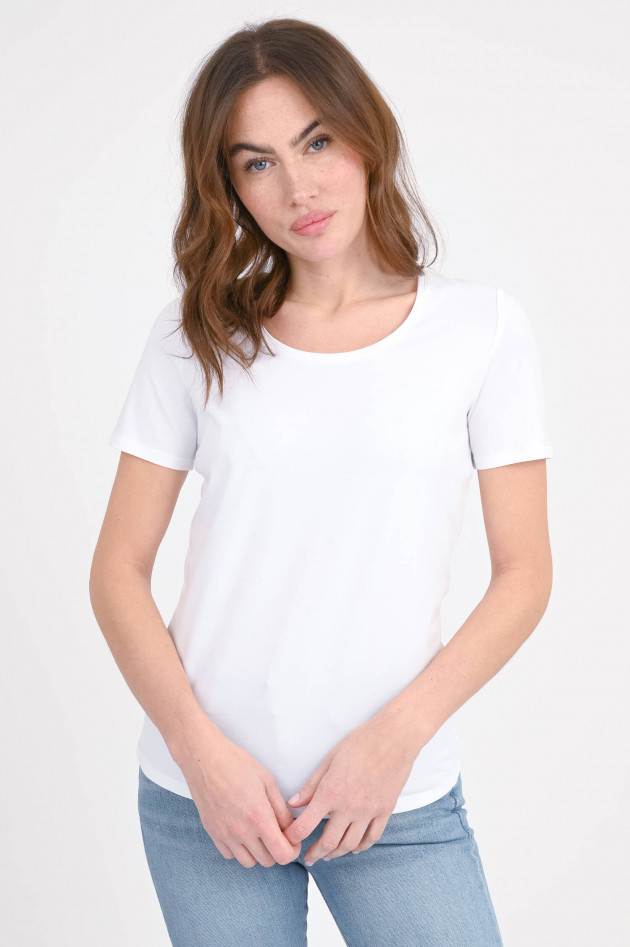 Repeat Baumwoll-Shirt mit Rundhalsausschnitt in Weiß
