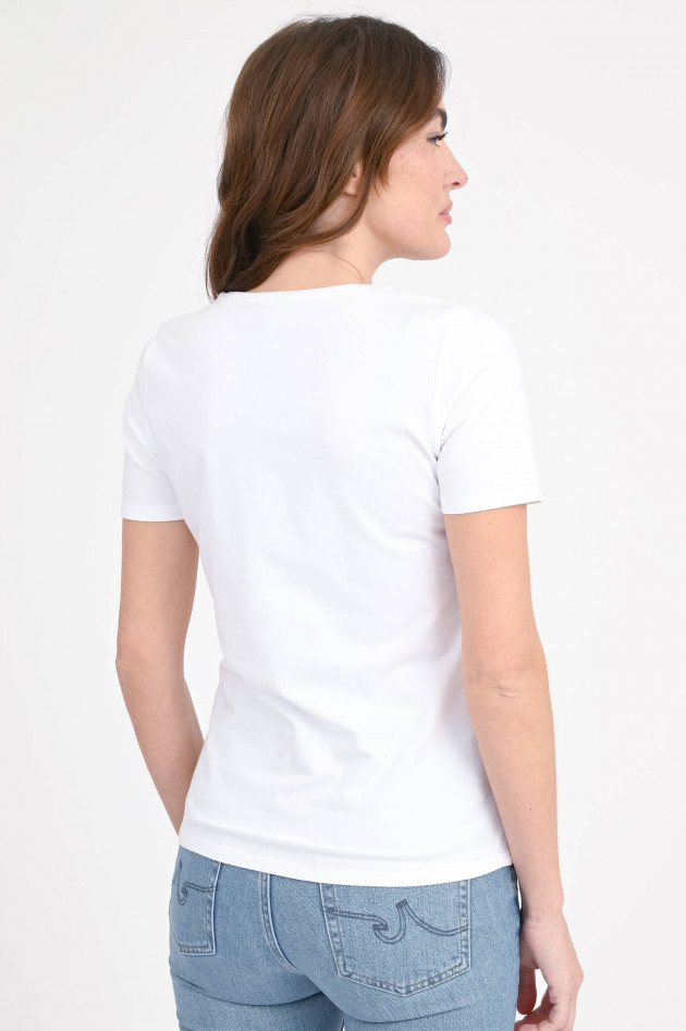 Repeat Baumwoll-Shirt mit Rundhalsausschnitt in Weiß