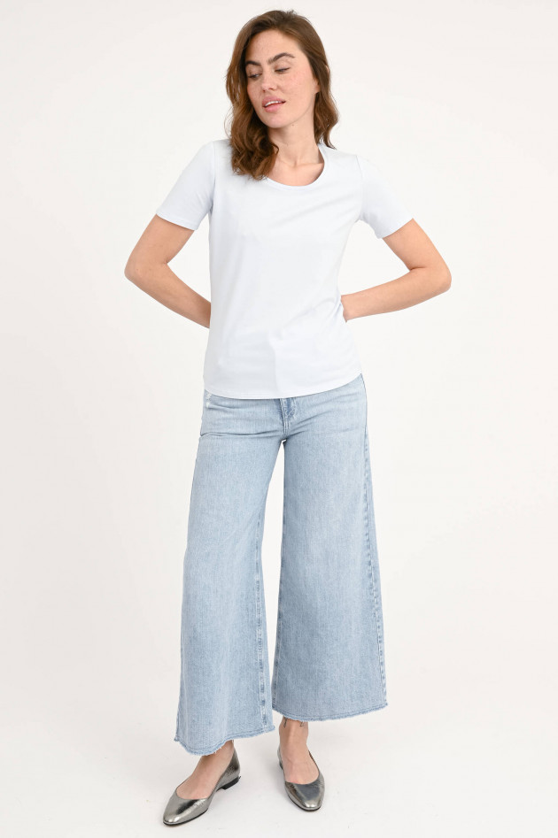Repeat  Baumwoll-Shirt mit Rundhalsausschnitt in Hellblau