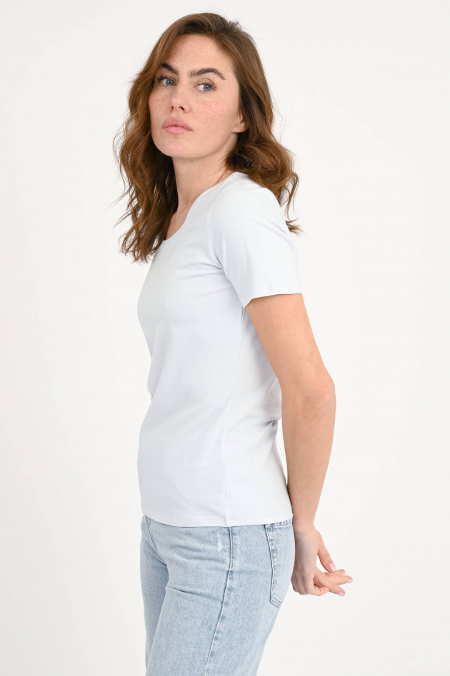 Repeat  Baumwoll-Shirt mit Rundhalsausschnitt in Hellblau