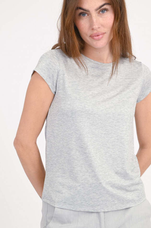 Repeat Glitzer-Shirt aus Viskose-Mix in Grau