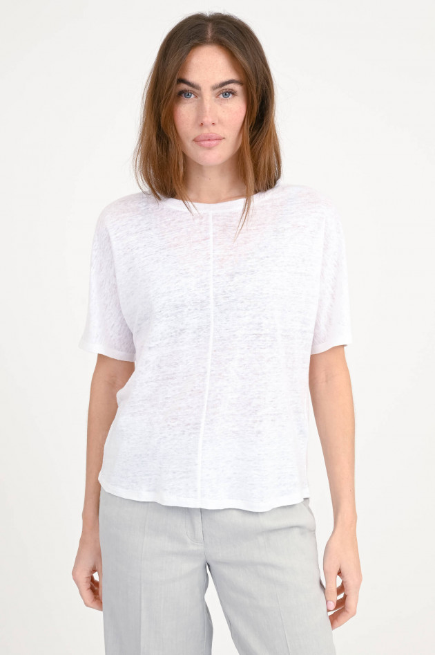 Repeat T-Shirt aus Leinen in Creme