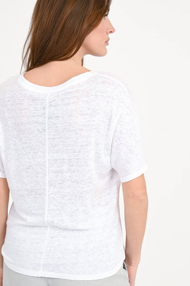 Repeat T-Shirt aus Leinen in Creme