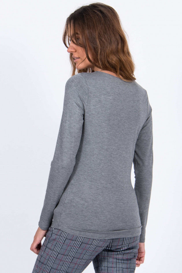 Repeat Langarmshirt in Grau meliert