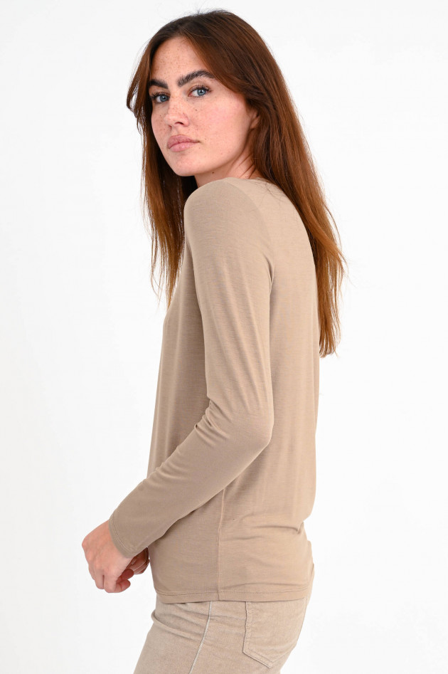 Repeat Longsleeve aus Viskose in Taupe