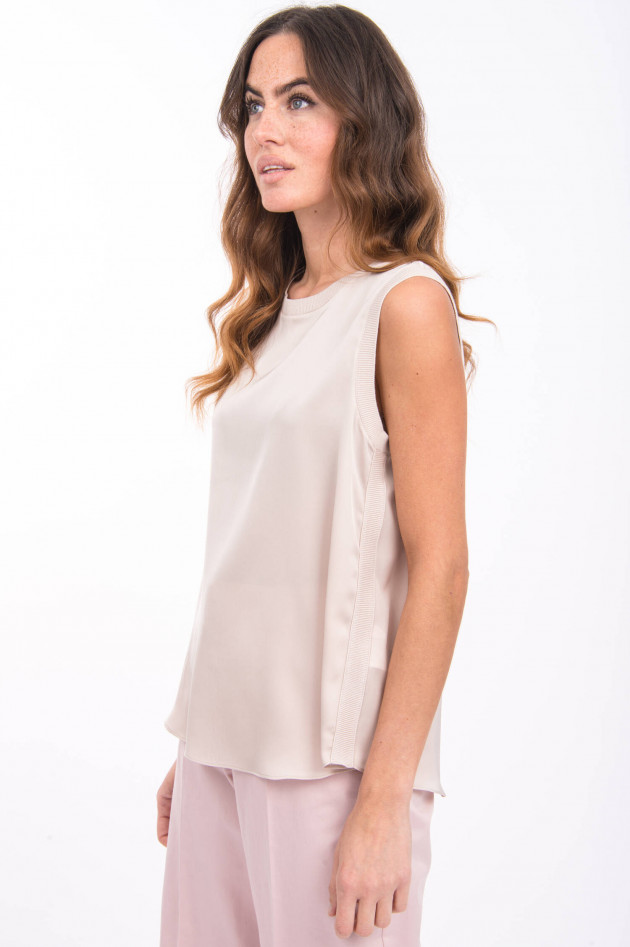 Repeat Seidenshirt mit Stretchanteil in Beige