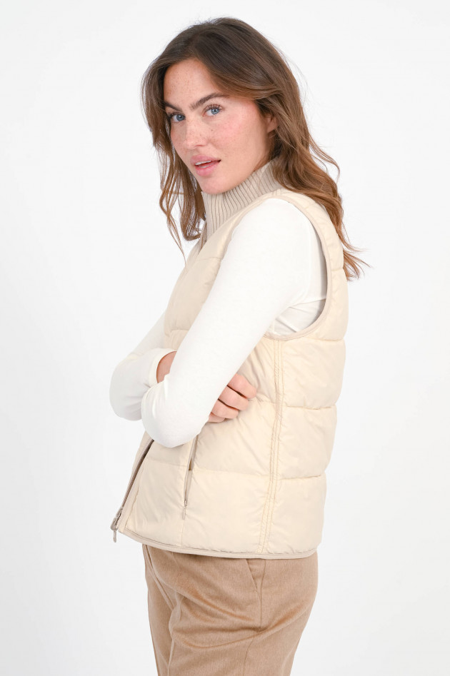 Repeat Daunen-Wendegilet mit Zopfstrick-Muster in Natural