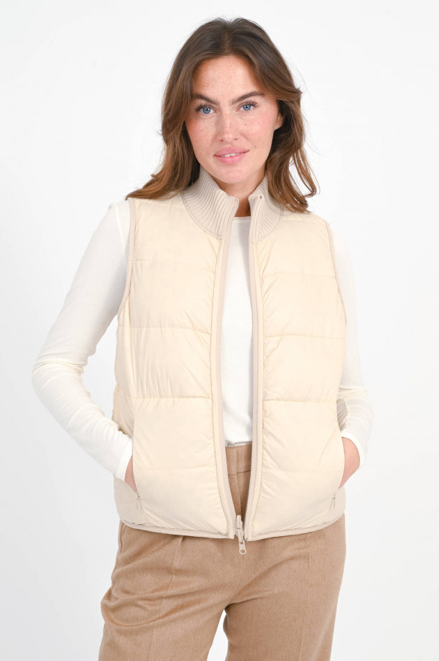 Repeat Daunen-Wendegilet mit Zopfstrick-Muster in Natural