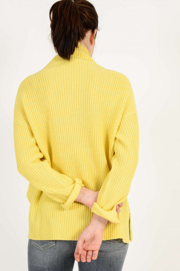 Repeat Pullover mit Stehkragen in Gelb