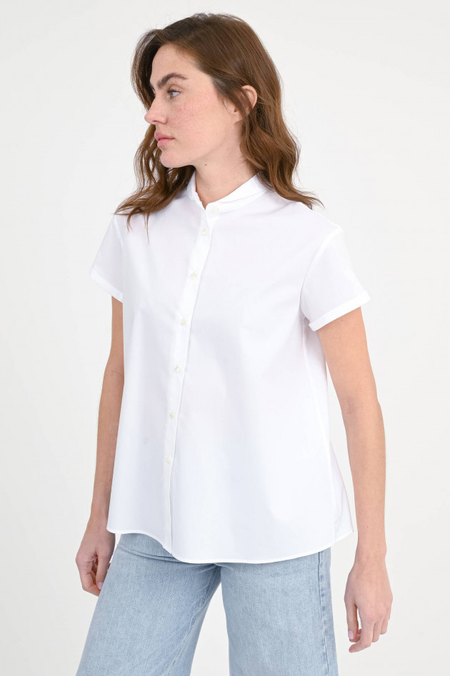 Robert Friedman A-Linien Bluse mit Stehkragen in Weiß
