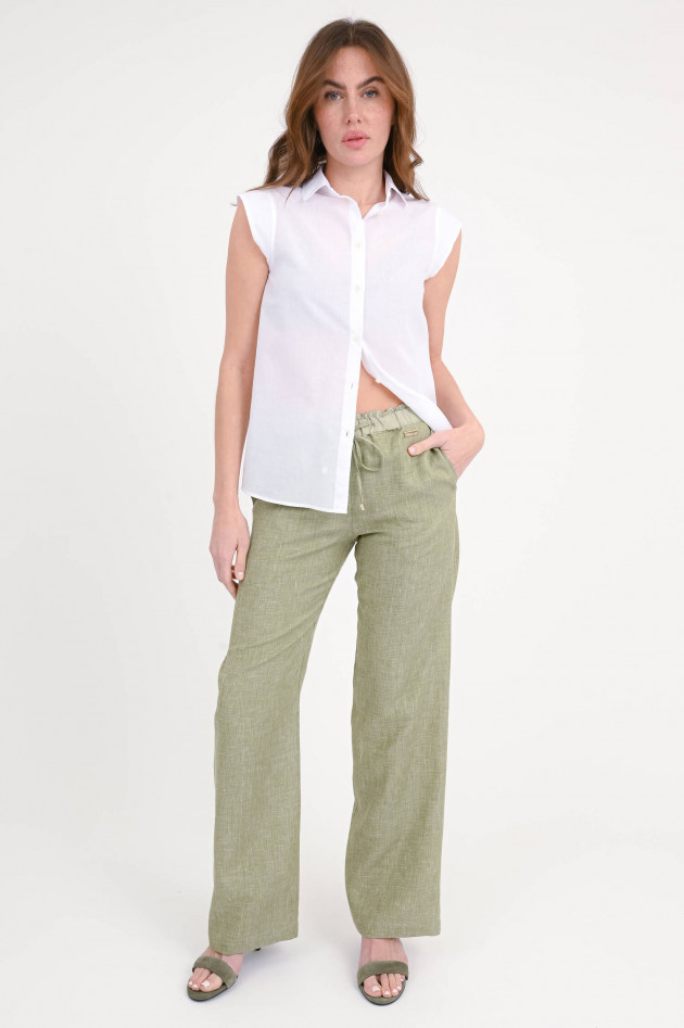 Robert Friedman Baumwollbluse mit überschnittener Schulter in Weiß
