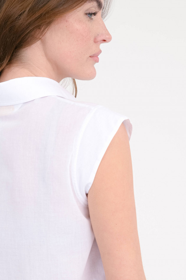 Robert Friedman Baumwollbluse mit überschnittener Schulter in Weiß