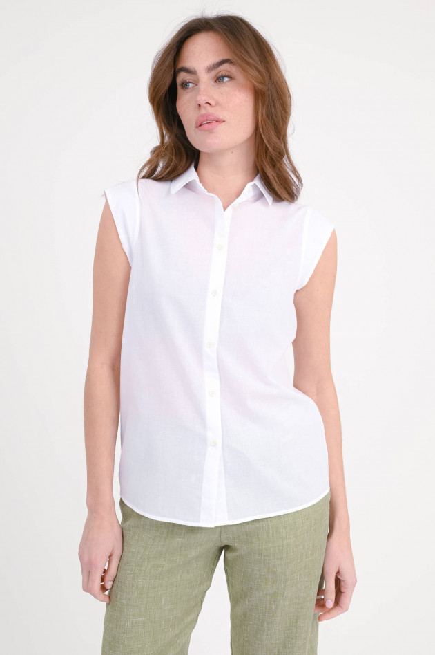 Robert Friedman Baumwollbluse mit überschnittener Schulter in Weiß