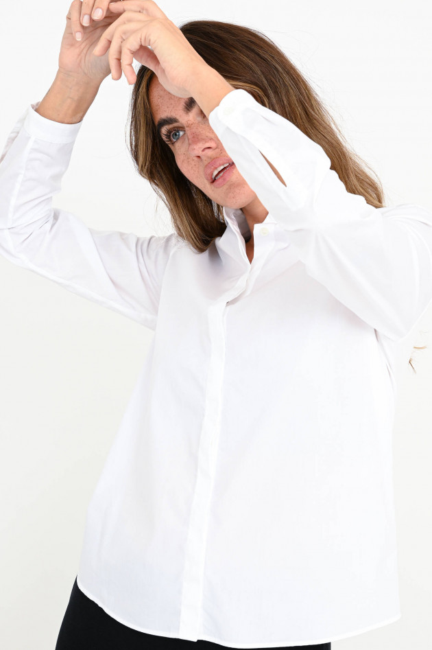 Robert Friedman Bluse mit Bubikragen in Weiß