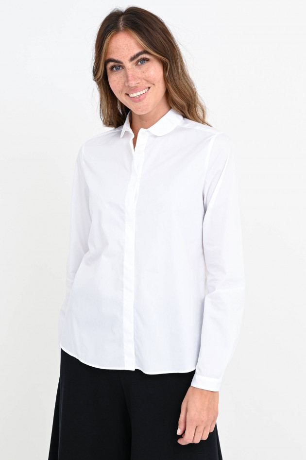 Robert Friedman Bluse mit Bubikragen in Weiß