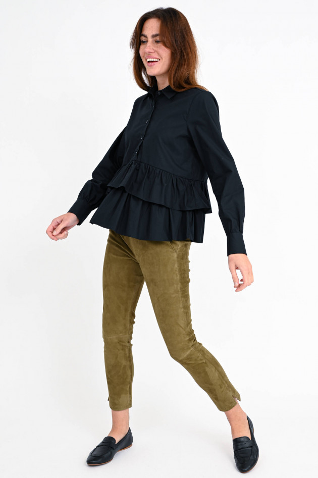 Robert Friedman Bluse ELSA mit Volants in Schwarz