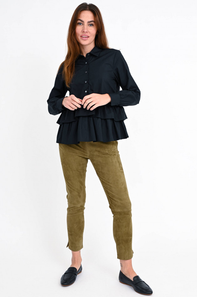 Robert Friedman Bluse ELSA mit Volants in Schwarz