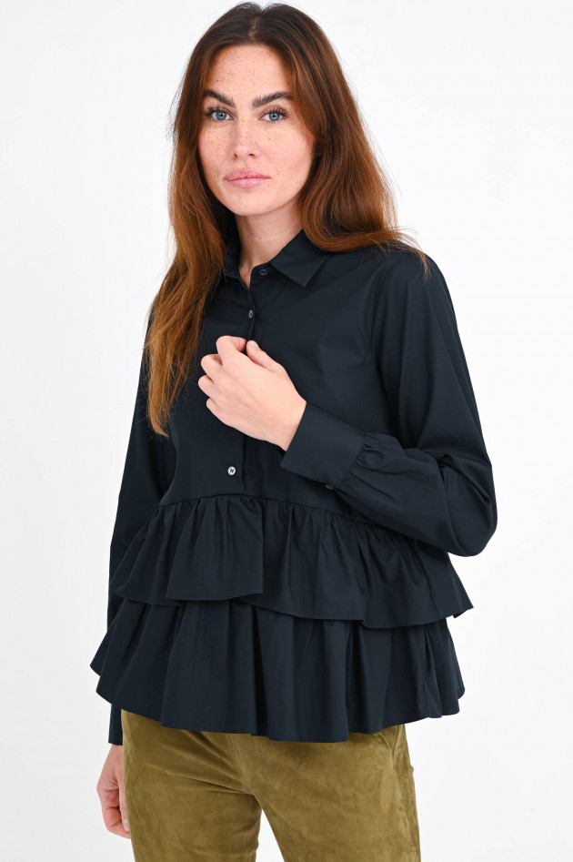 Robert Friedman Bluse ELSA mit Volants in Schwarz