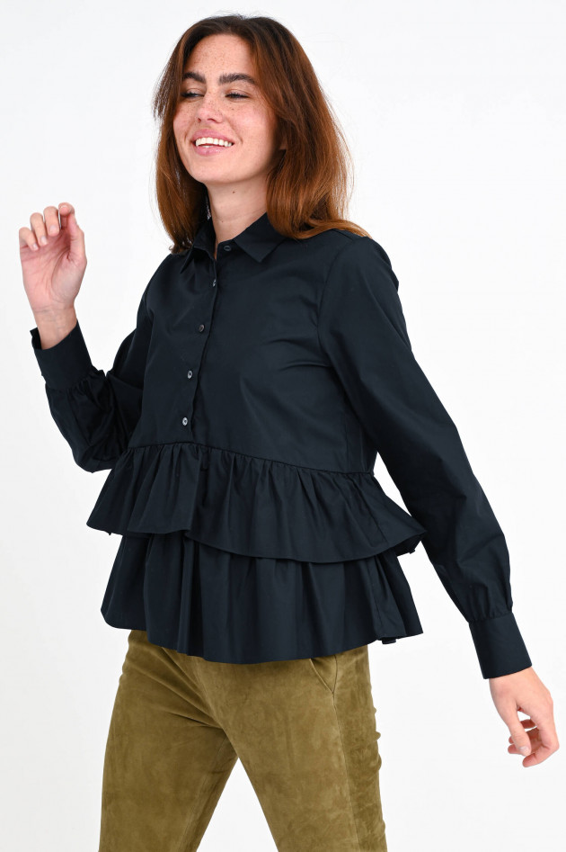 Robert Friedman Bluse ELSA mit Volants in Schwarz
