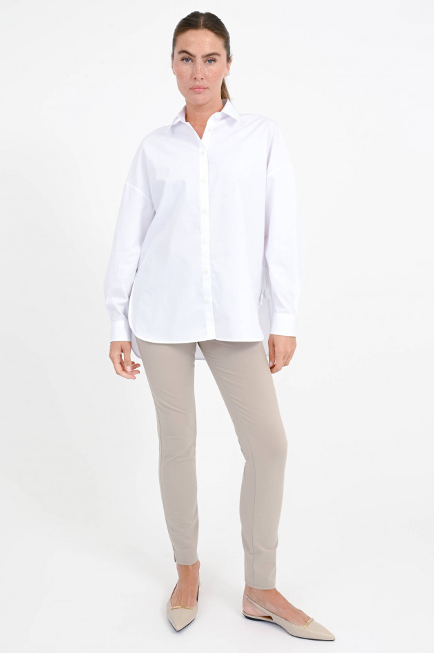 Robert Friedman Baumwoll-Bluse mit Seitenschlitzen in Weiß