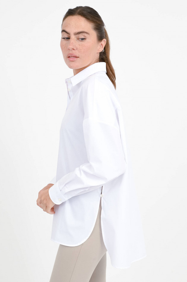 Robert Friedman Baumwoll-Bluse mit Seitenschlitzen in Weiß