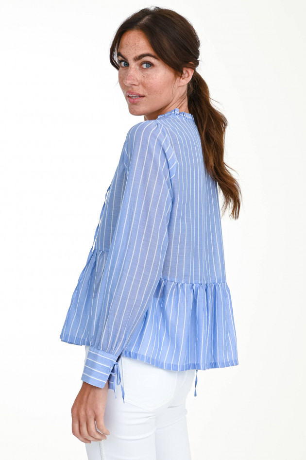 Robert Friedman Bluse AMELIE in Hellblau/Weiß