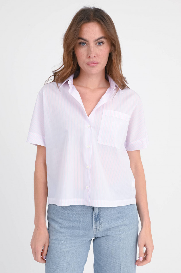 Robert Friedman Kurzarm-Bluse ALICIA in Rosa/Weiß/Blau gestreift