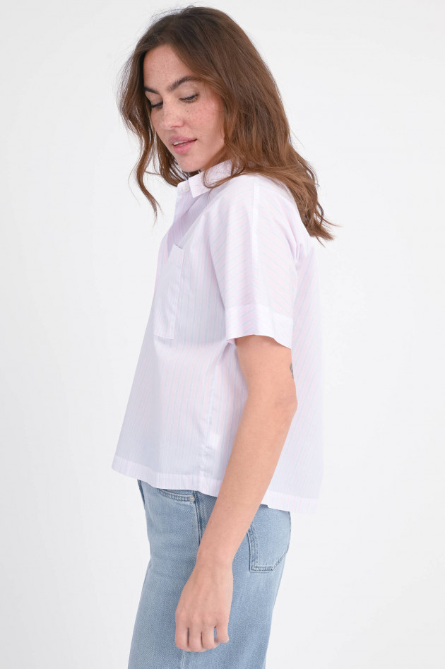 Robert Friedman Kurzarm-Bluse ALICIA in Rosa/Weiß/Blau gestreift