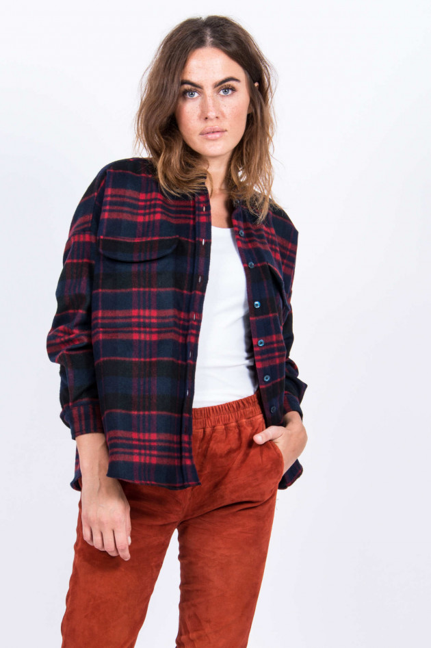 Robert Friedman Flanellbluse MAGGY in Navy/Rot