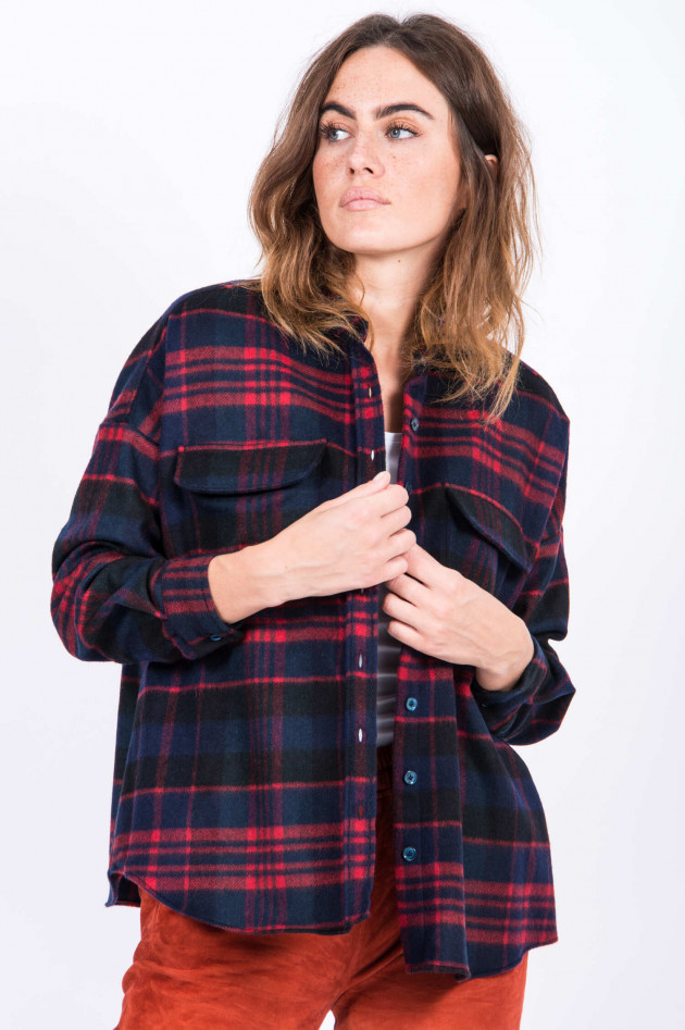 Robert Friedman Flanellbluse MAGGY in Navy/Rot