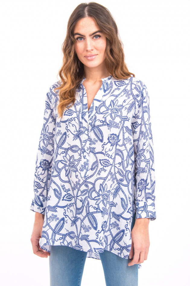 Robert Friedman Tunika Bluse BETH in Weiß/Navy