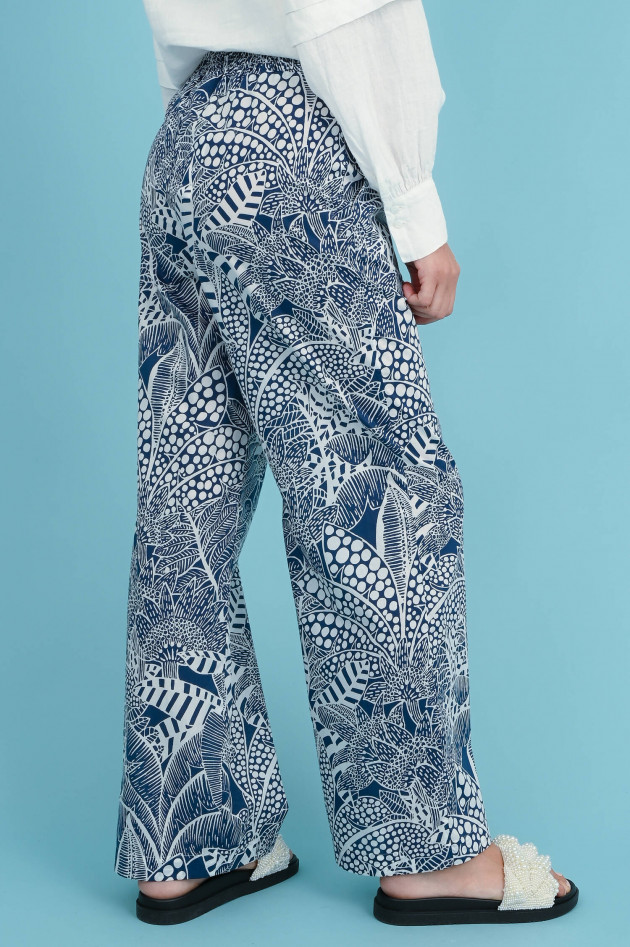 Robert Friedman Baumwollhose FRAN in Blau/Weiß gemustert