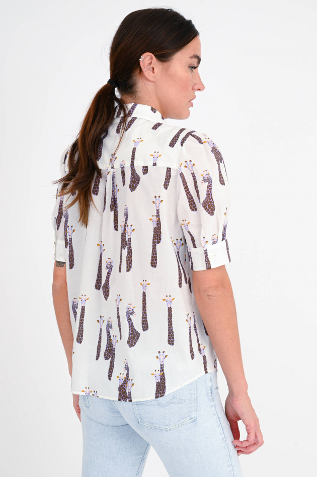 Robert Friedman Bluse SONNY mit Giraffen-Print in Weiß