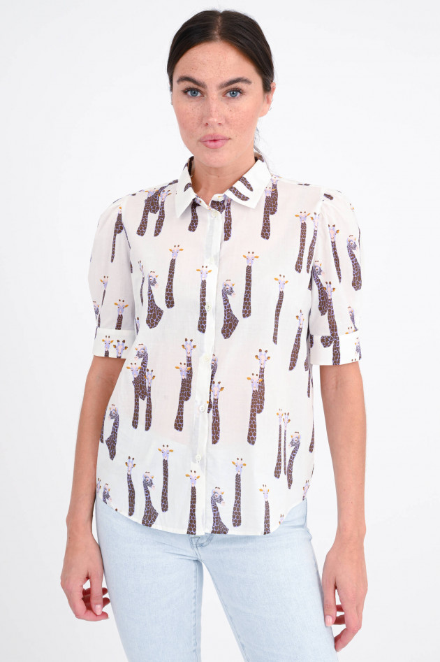 Robert Friedman Bluse SONNY mit Giraffen-Print in Weiß