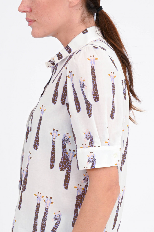 Robert Friedman Bluse SONNY mit Giraffen-Print in Weiß