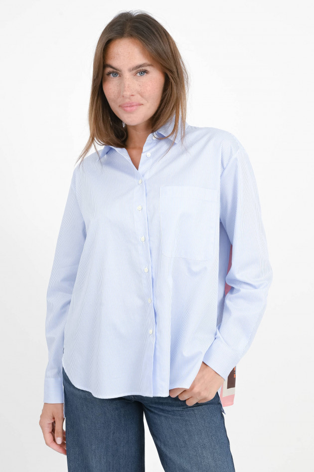 Robert Friedman Bluse SOPHIE mit Seideneinsatz in Blau/Weiß/Multi