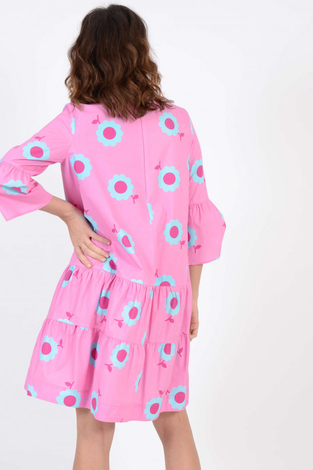 Robert Friedman Kleid mit Blumendruck in Pink/Blau